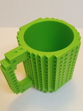 Green Build On Brick Coffee Mug Cup 12 oz Compatible Major Building Blocks LEGO